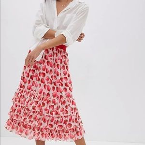 Anthropologie Strawberry Skirt Eva Franco size XL